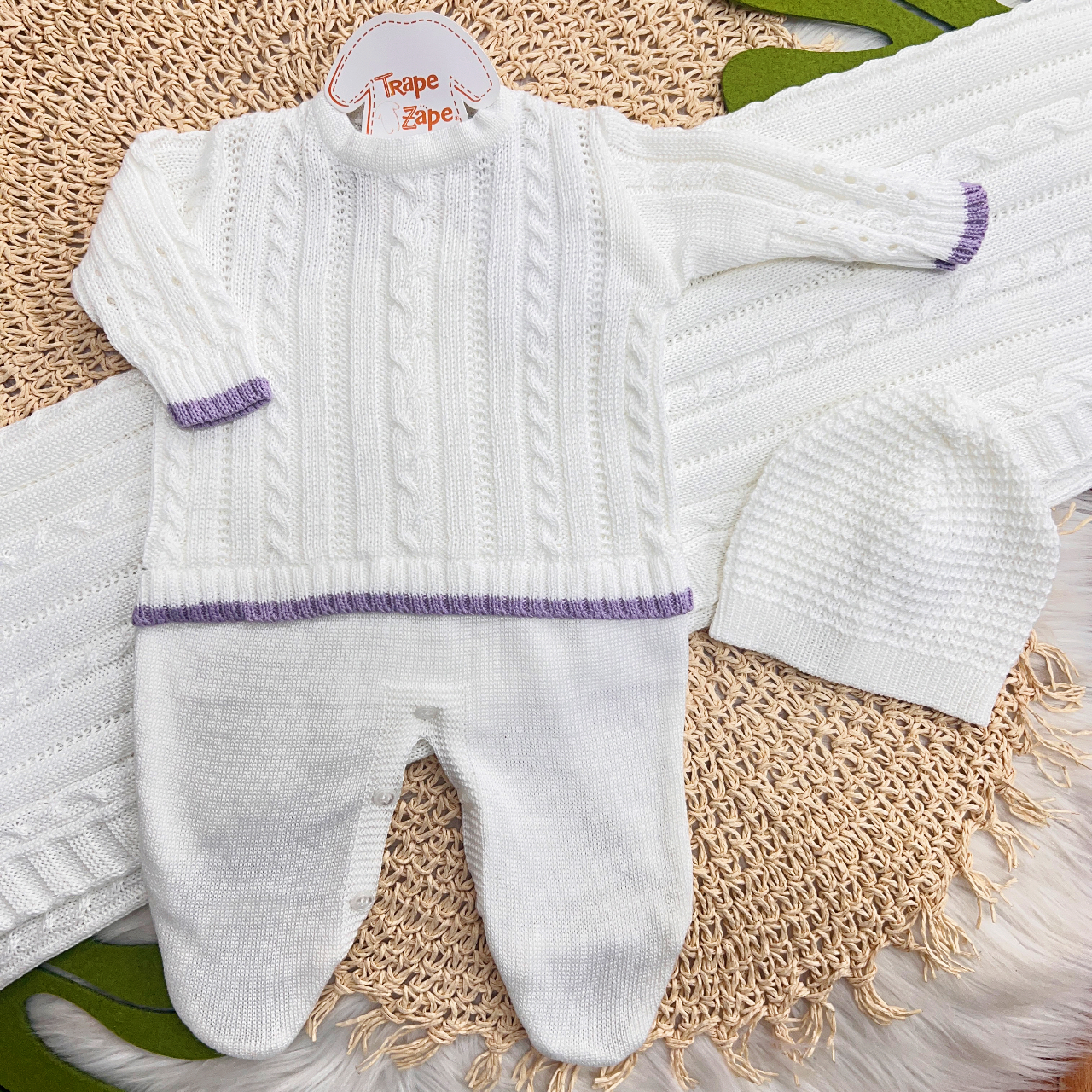  Saída de Maternidade Color - Branco e Lilás